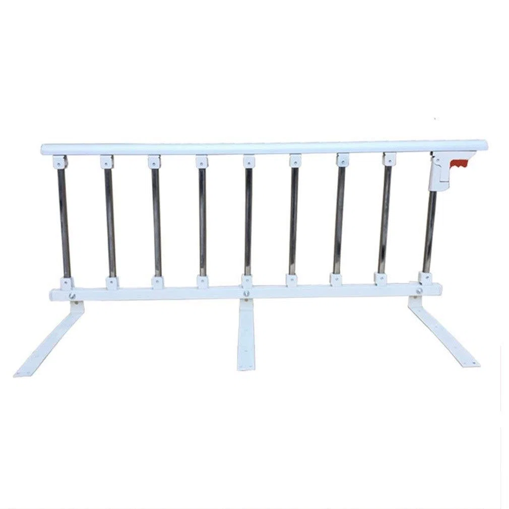 Barrière de lit Pliable Protection latérale de sécurité Convient aux Personnes âgées, Traitement auxiliaire Barrière de lit pour handicapés Hôpital Pare-Chocs à poignée en métal (C