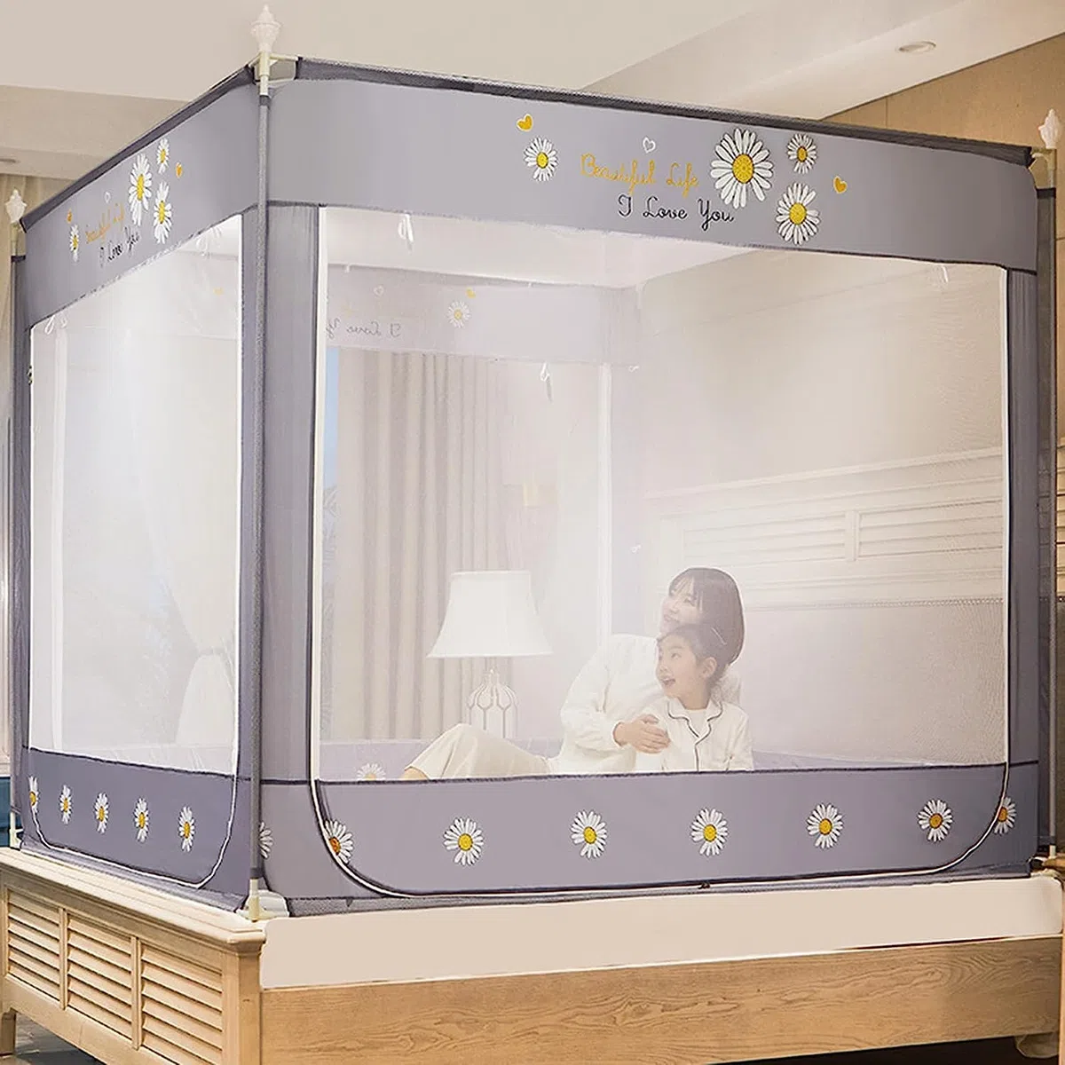 Moustiquaire pour lit, tente anti-moustiques avec 3 portes, grand filet autoportant pour l'extérieur, installation facile pour enfants et adultes