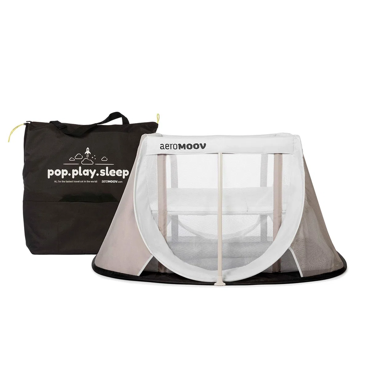 Lit de voyage pliant Instant blanc sable AEROMOOV