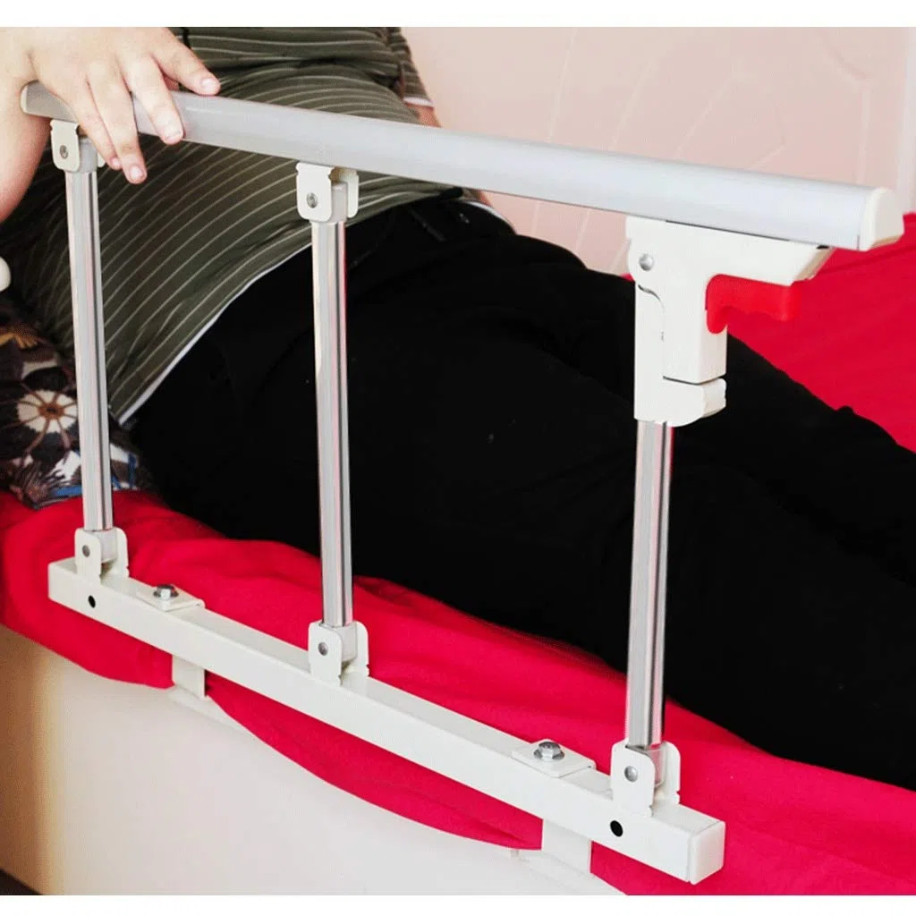 Poignées et barrières de sécurité pour lit, barrière de lit Pliable pour Personnes âgées, poignée d'assistance, barrière de lit pour handicapés, Barre de Protection en Acier inoxyd