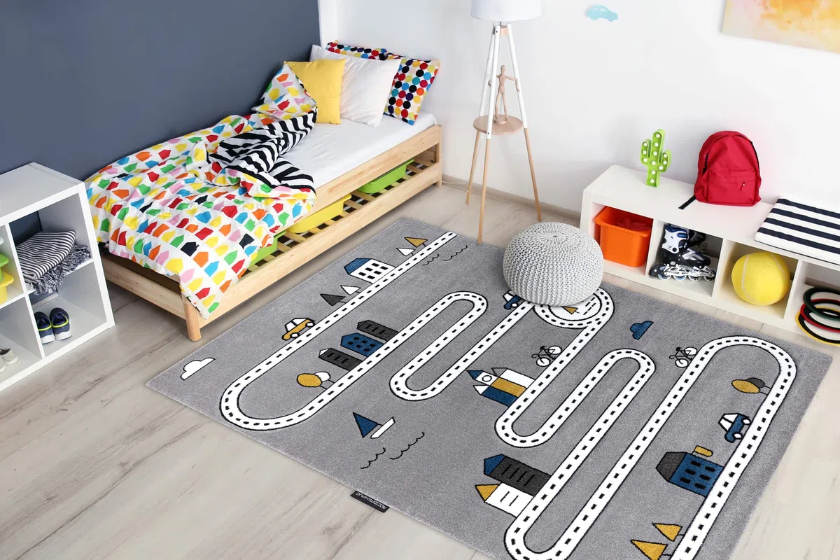 Tapis enfant Petit pour chambre de bébé, tapis de jeux, chambres d'enfants, Rue, rues gris 280x370 cm