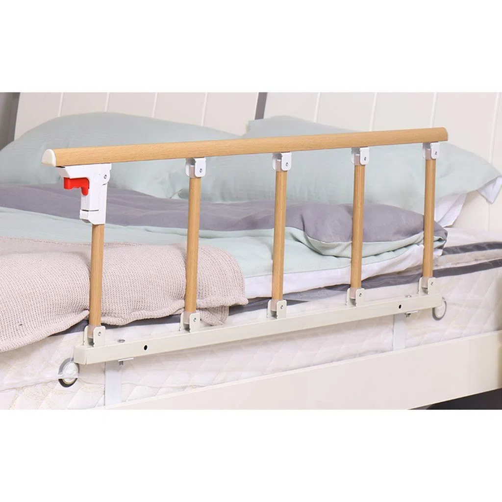 Barrière de lit Pliable, Protection latérale de sécurité pour Personnes âgées, poignée d'assistance, barrière de lit pour handicapés, Barre de Protection en métal et Acier inoxydab