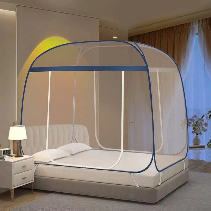 Moustiquaire pour lit, tente pop up portable, double entrée, convient aux lits King et Queen Size, idéale pour le camping et les voyages, 2 m
